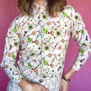 60s MIDCENTURY MODERN BUTTON UP SHIRT